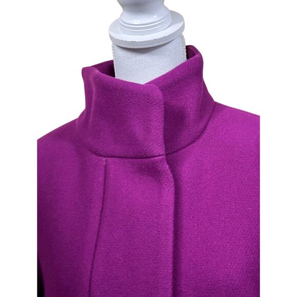 J. Crew New Cocoon Coat, magneta, minimalist, modern classic, statement coat - Picture 3 of 7